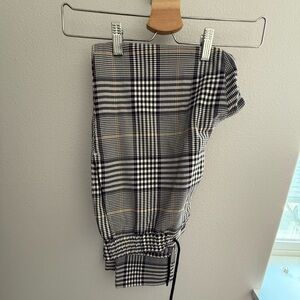 Topman Black, White & Tan Plaid Joggers